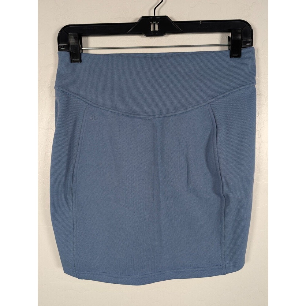 Lululemon Skirt Women Medium Blue Scuba High Rise Mini Stretch Above Knee Skirt - Picture 2 of 9